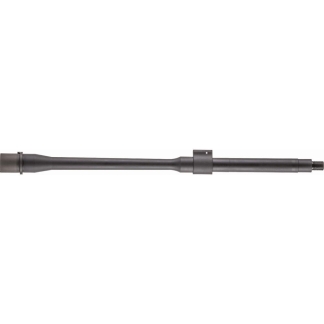 Long gray rifle barrel with a mounting bracket, viewed from the side.