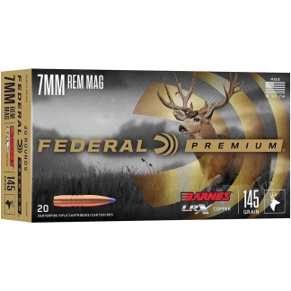 Federal Barnes LRX Rifle Ammunition 7mm Rem Mag 145gr PT 20/ct