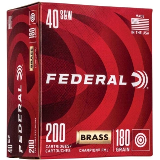 Federal Champion Training Handgn Ammunition .40 S&W 115gr FMJ 1000 fps 200/ct
