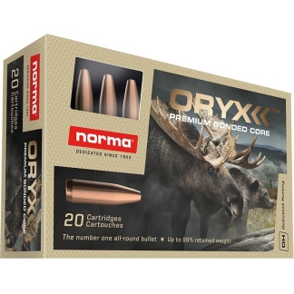 Norma ORYX Rifle Ammunition .308 Win 180gr JSP 2612 fps 20/ct