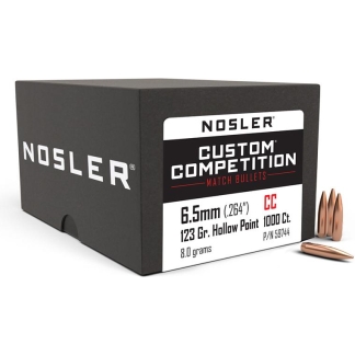 Nosler Custom Competition Rifle Bullets 6.5mm .264 123 gr HPBT 1000/ct