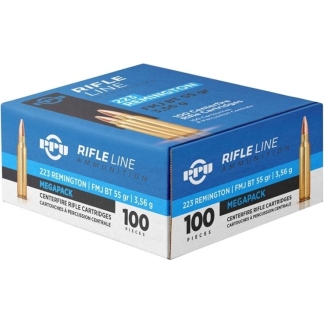 PPU Rifle Ammunition Megapack  223 Remington 55gr FMJBT 3240 fps 100/ct