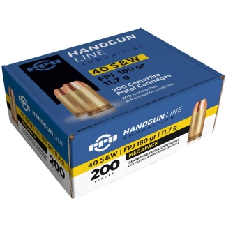 PPU 40 S&W Handgun Ammunition 180gr FMJ 935 fps 200/ct