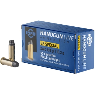 PPU .38 SPECIAL SW 158GR 50RD BOX 10 BOXES PER CASE