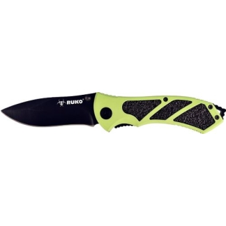 RUKO FOLDER 3.25" GREEN HANDLE - CLAMSHELL