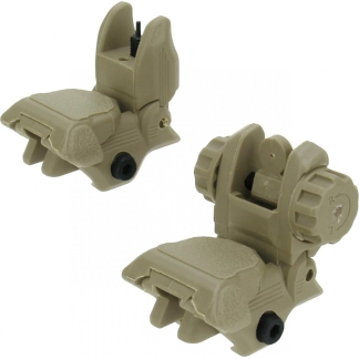 TacFire AR-15 45 Same Plane/Low Profile Pop Up Sights Tan