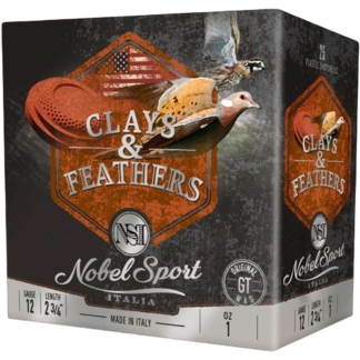 Nobel Sport Clays & Feathers Shotshells 12ga 2-3/4" 1oz 1300 fps #7.5 25/ct