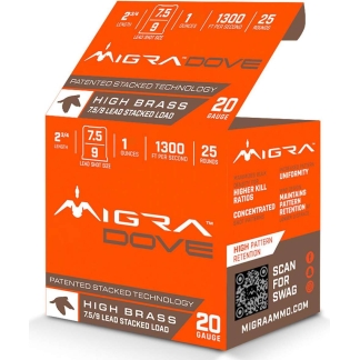 Migra Field Lite Stacked Shotshells 20ga 2-3/4" 1oz 1350 fps #7.5 & #9 25/ct