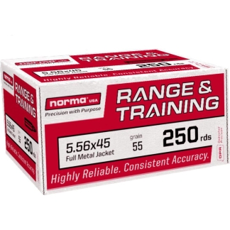 Norma Range & Training Rifle Ammunition 5.45x39 62gr FMJ 3150 fps 250/ct