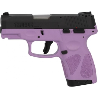 Taurus G2S Handgun 9mm Luger 7rd Magazines 3.2" Barrel Black Slide/Light Purple Grip
