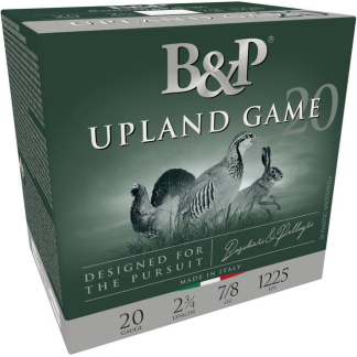 B&P Upland Game Shotshells 20ga 2-3/4'' 7/8oz 1225 fps #5 25/ct