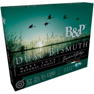 B&P Dual Bismuth Shotshells 12ga 2-3/4'' 1-1/5oz  #4 + #3 1350 fps 10/ct