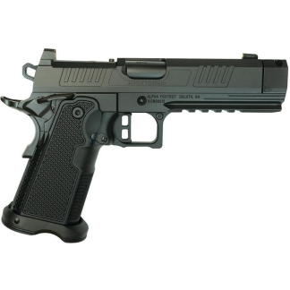 Alpha Foxtrot AF1911-Romulus MOS Adapter Handgun 9mm Luger 20rd Magazines(5) 4.25" Comp Threaded Barrel DLC Black