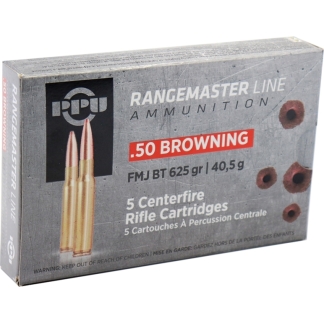 PPU RANGEMASTER 50 BMG 625G FMJ 5RD BOX 20 BOXES PER CASE