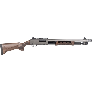 PANZER ARMS CQB PUMP 12G 18.5" GRAY/WALNUT, MLOK SIDE SADDLE, DOOR BREECHER